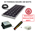 Kit panneau solaire 140w monocristallin MPPT pour camping car