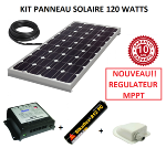 Kit panneau solaire 120w monocristallin MPPT pour camping car