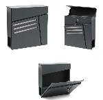 Boite aux lettres murale V25 Anthracite + Compartiment journal