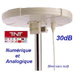 Antenne TNT HD 30DB Omnidirectionnelle ,camping car et caravane sur mât