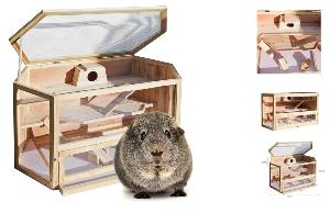 Grande cage / Abri bois pour Hamsters, Petits rongeurs, Souris, Rats