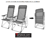 Lot de 2 chaises de camping pliable en alu
