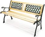 Banc de Jardin Bois et Fonte 122 cm x 54 cm x 74 cm - Motif 2 grilles