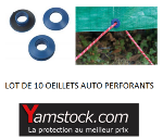 Lot de 10 oeillets auto perforants pour baches RX