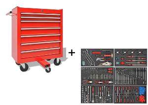 Servante d'atelier / Caisse à Outils 7 tiroirs + 1197 outils