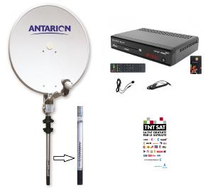 ANTARION - Kit Antenne Parabole Satellite Manuelle 65cm + Récepteur TNTSAT
