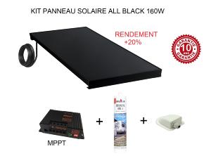 Antarion Kit panneau solaire 160w pour camping car ALL BLACK +20%
