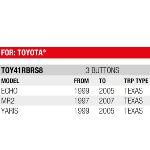 Boitier de remplacement Plip 3 Boutons Toyota MR2, Yaris