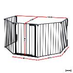 Barrière de protection XL 300 cm Acier Porte et Support mural inclus