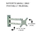 Support TV articulé 1 bras en aluminium