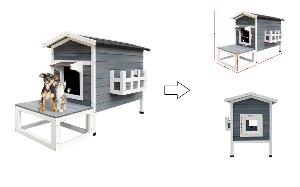 Maisonnette / Abri de chat,chien en bois 58x73,6x104,9 cm