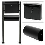 Boite à lettres V13 + Kit Support mural Noir + Compartiment journaux