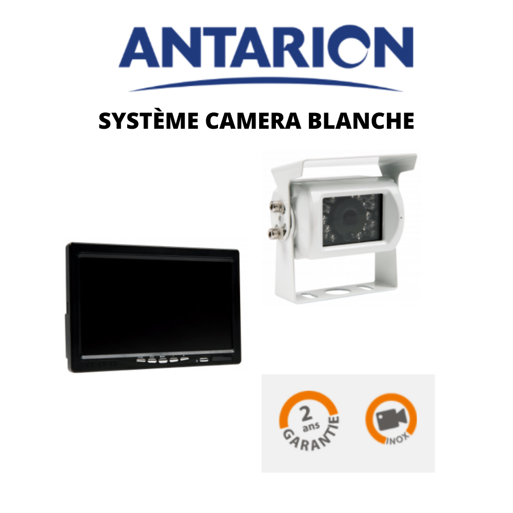 Antarion Pack Camera de recul écran de 7 pouces blanche