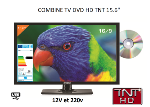 Antarion TV HD LED DVD 39,6 CM pour camping car 12v/24v / 220v