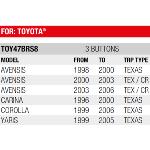 Boitier de remplacement Plip 3 Boutons Toyota Avensis, Corolla, Carina, Yaris