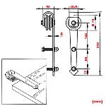 Système pour porte coulissante 2 Portes Rail 244 cm 150 kg max.