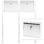Boite aux lettres doubles sur pied V13 Design Blanche