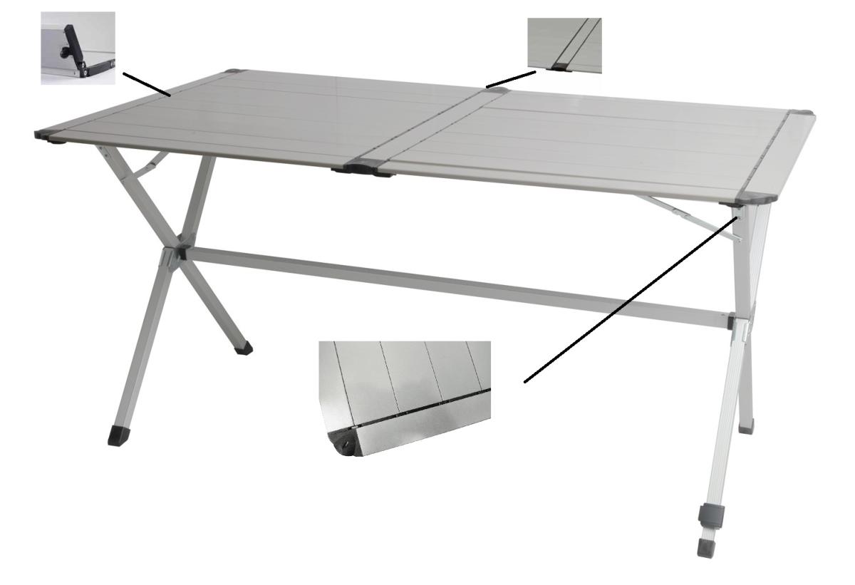 Table de camping pliante en aluminium de 140cm