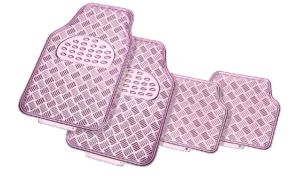 Tapis de sol voiture alu avec effet rose PE