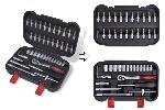 Boîte à Outils 46 Pièces (Douilles + Outils à Cliquet) en Acier Chrome Vanadium