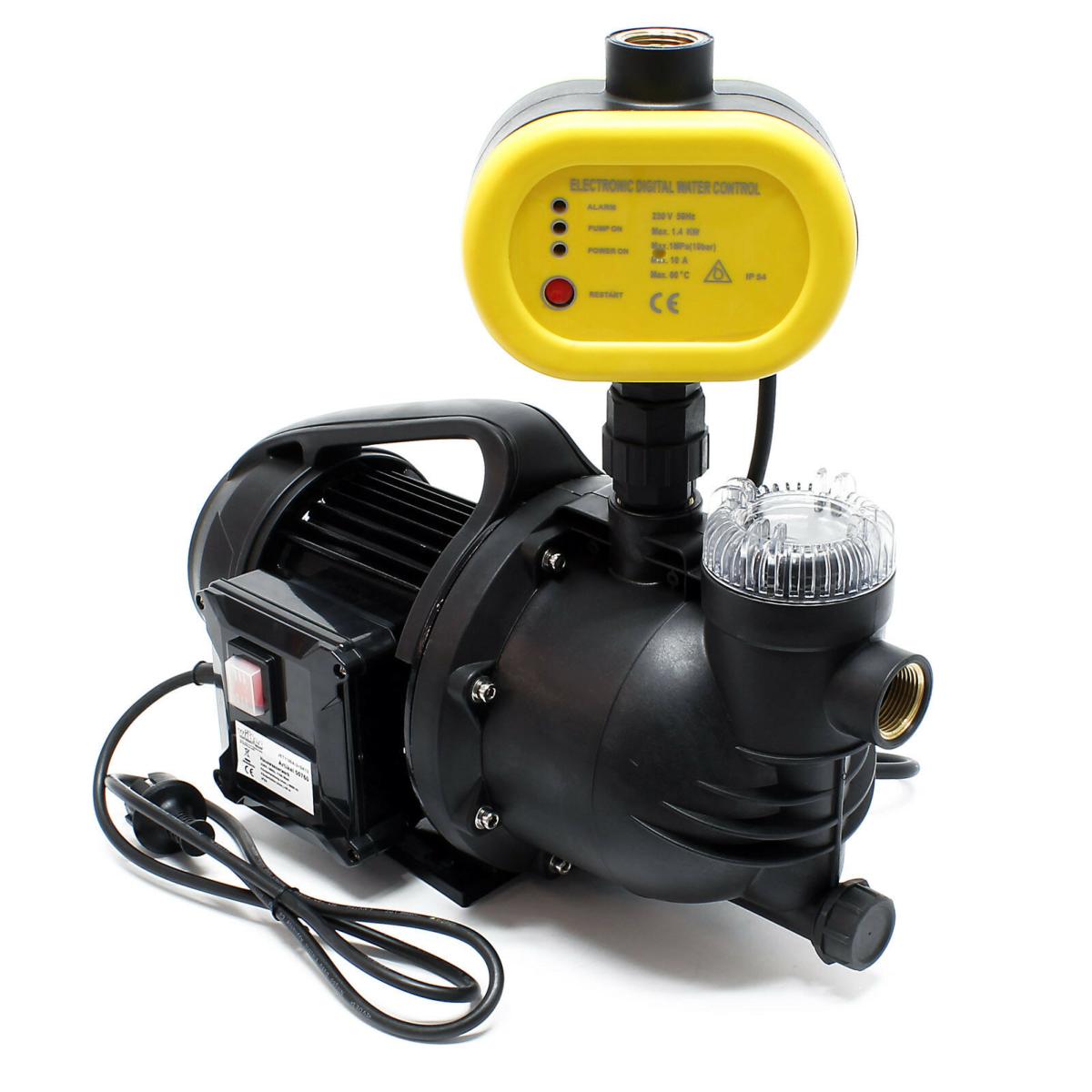 Pompe à eau de jardin portable acier pressostart 1100 W - 4600 L/h