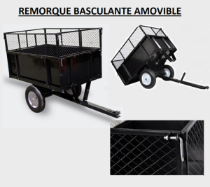 Remorque basculante pour Tondeuse / Tracteur de jardin / Quad WC