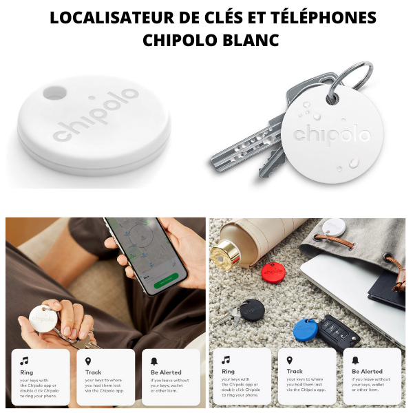 CHIPOLO Classic localisateur de clés et de téléphone BLANC