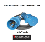 Rallonge electrique CEE 3x2.5mm longueur 1.5mètres