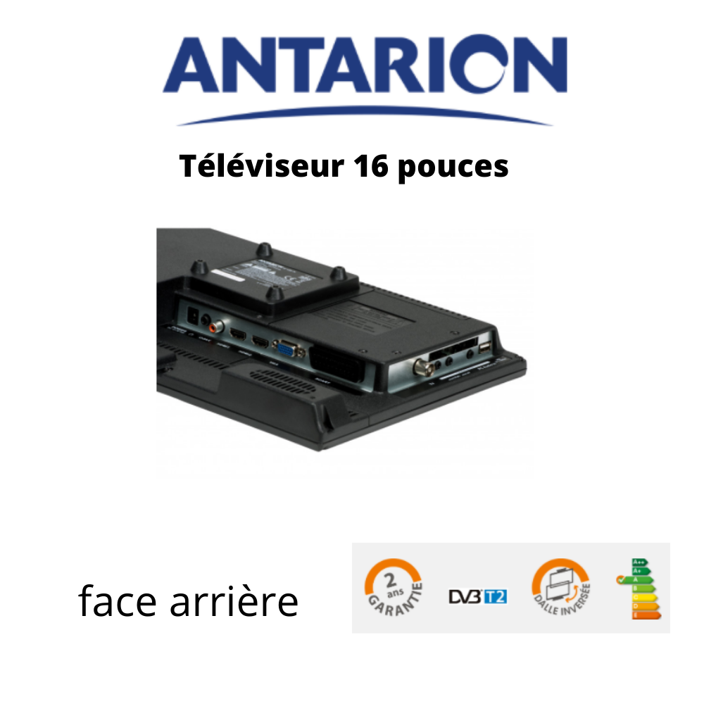 Antarion Télévision TV HD LED 15,6"  pour camping cars 220v/12v/24v