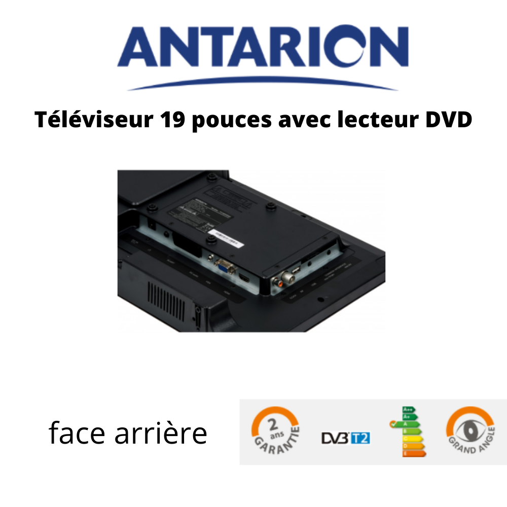 Antarion Télévision TV + DVD LED 19' HD LED 12V/24V /220V camping car
