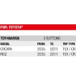 Boitier de remplacement Plip 3 Boutons Toyota Crown, Reiz
