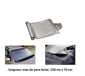 Bache Anti Givre de pare brise voiture 150 x 70 cm PE