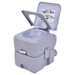 Toilette Portable WC Chimique 20L Gris avec Réservoir d'Eaux