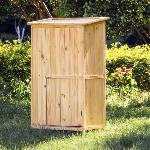 Armoire Jardin Bois Naturel Porte Simple Rangement Outil Remise Abri