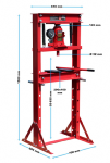 Presse hydraulique d'atelier 20 Tonnes avec Manomètre