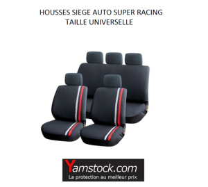 Housses pour sièges de voiture rouge/noir super racing compatible airbag