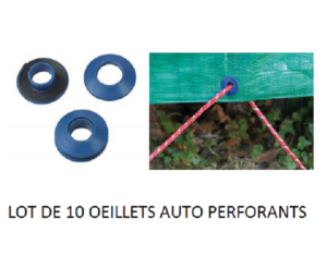 Lot de 10 oeillets auto perforants pour baches RX