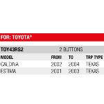 Boitier de remplacement Plip 2 Boutons compatible Toyota Caldina, Estima