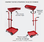 Chariot recupérateur d'huile vidange moteur WC