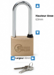 Cadenas laiton STEM anse longue  Largeur 40mm Hauteur 63mm