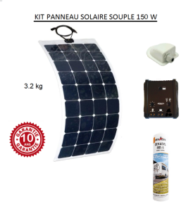 Antarion Kit panneau solaire souple 150w pour camping car monocristallin