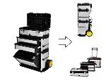 Caisse / Boite à outils mobile sur roulettes 3 en 1 + casiers amovibles individuels