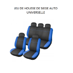 Housse de sieges voiture noir / bleue universelle 9 pieces PE