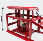 Lot de 2 rampes de levage avec cric hydraulique 2000 kg