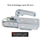 Tête d'attelage carrée 60 mm pour remorque