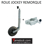 Roue jockey diam 48mm + collier pour Remorque Caravane PE