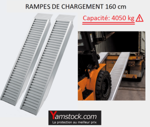 2x rampes de chargement voiture aluminium 161cm 4050kg WC