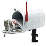 Boite aux lettres US Mailbox Design américain Blanche support mural 