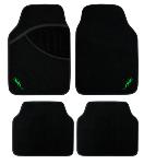Tapis de Sol voiture motif vert universels 4 piéces PE