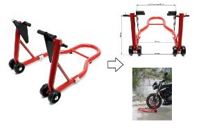 Béquille d'atelier pour moto max 450kg - Support roue avant moto